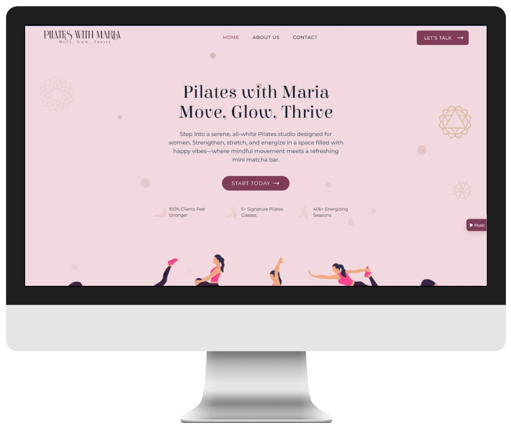 Screenshot of the Pilates with Maria Website